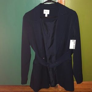 Long blazer with belt